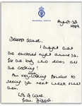 Princess Diana Autograph Letter Signed From 1989 -- ''...for the lady who does all the cooking!...''